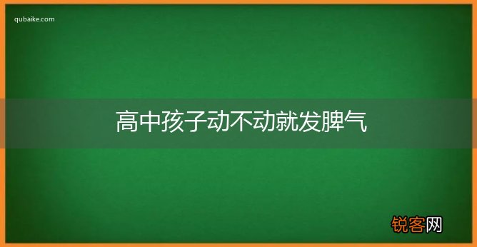 高中孩子动不动就发脾气