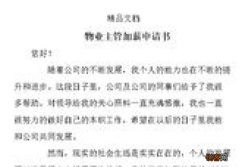 加薪申请书范文经典