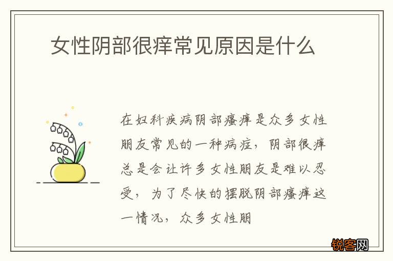 ?女性阴部很痒常见原因是什么