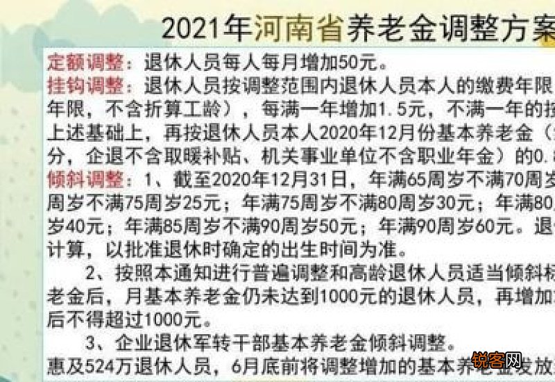 预估版 2023年河北省养老金上调方案细则和养老金调整新消息