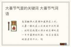 大暑节气里的关键词 大暑节气词语