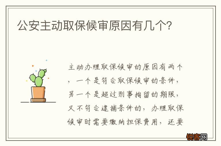 公安主动取保候审原因有几个？