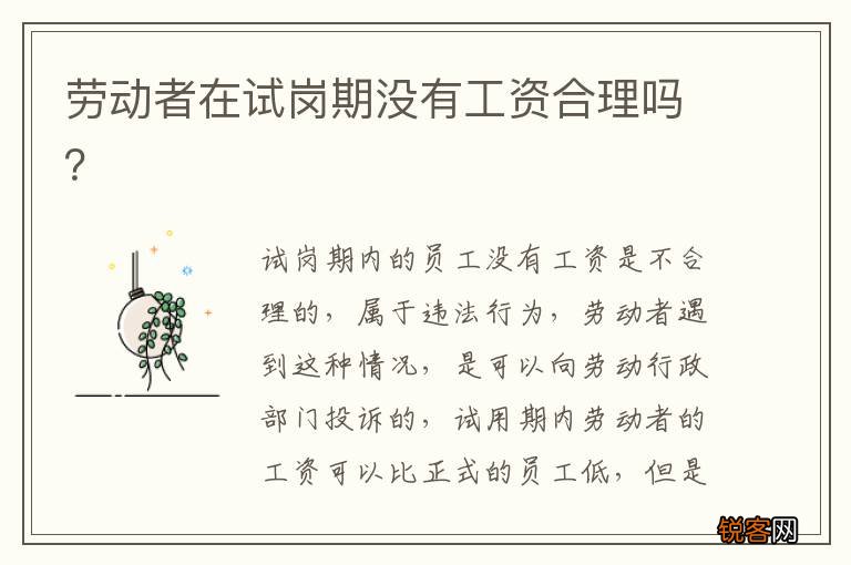 劳动者在试岗期没有工资合理吗？
