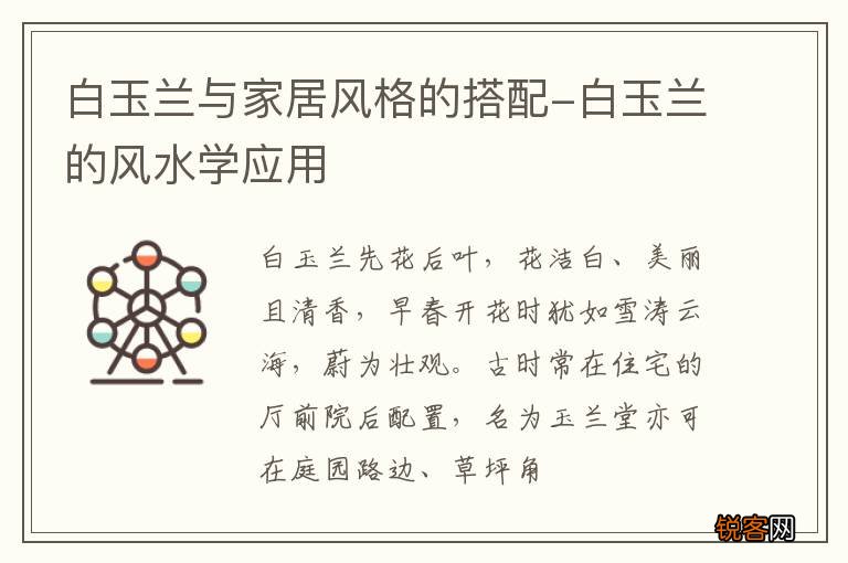 白玉兰与家居风格的搭配-白玉兰的风水学应用