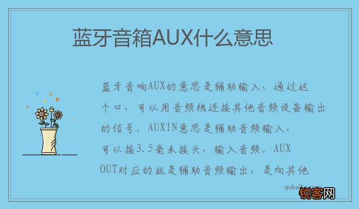 蓝牙音箱AUX什么意思