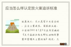 应当怎么样认定放火案追诉标准