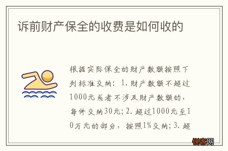 诉前财产保全的收费是如何收的
