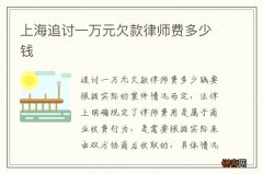 上海追讨一万元欠款律师费多少钱
