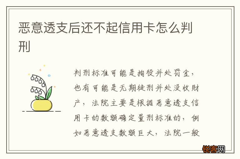 恶意透支后还不起信用卡怎么判刑