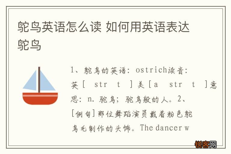 鸵鸟英语怎么读 如何用英语表达鸵鸟
