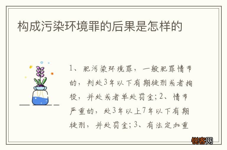 构成污染环境罪的后果是怎样的