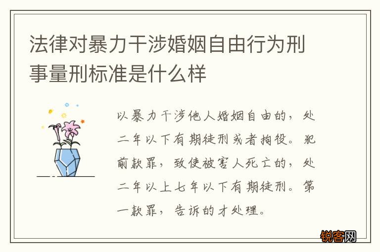 法律对暴力干涉婚姻自由行为刑事量刑标准是什么样