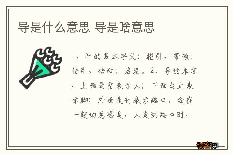 导是什么意思 导是啥意思