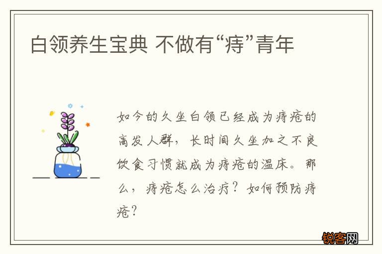 白领养生宝典 不做有“痔”青年