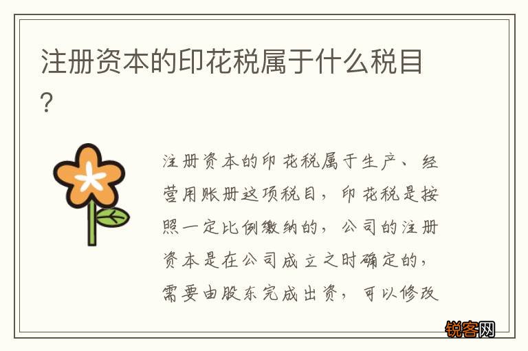注册资本的印花税属于什么税目？