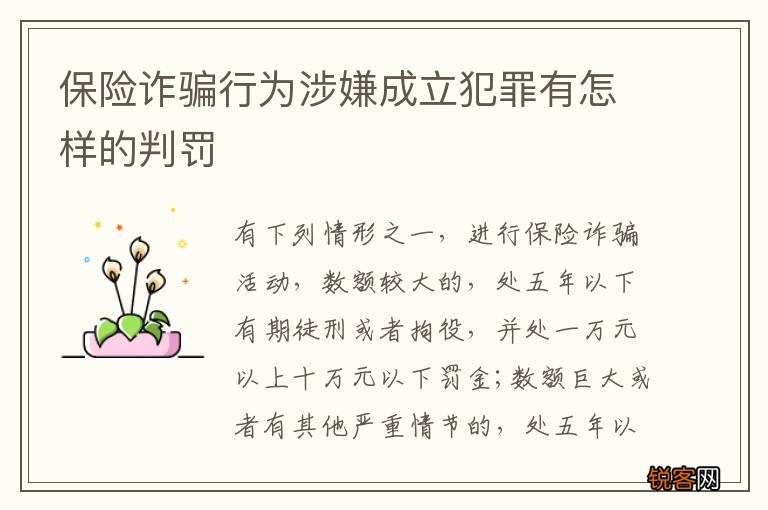 保险诈骗行为涉嫌成立犯罪有怎样的判罚