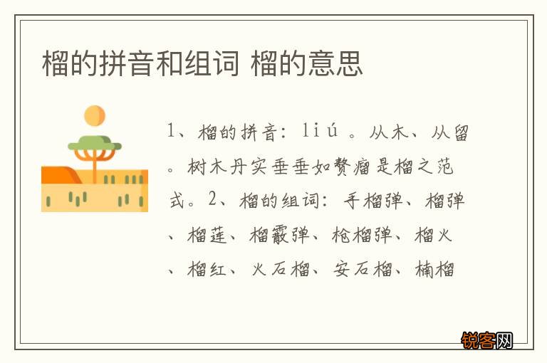 榴的拼音和组词 榴的意思