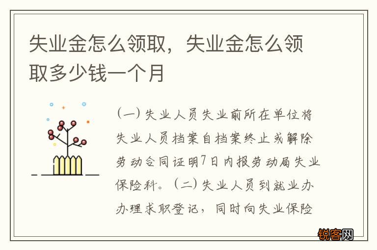 失业金怎么领取，失业金怎么领取多少钱一个月