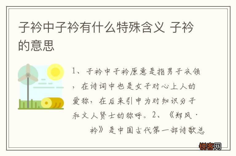 子衿中子衿有什么特殊含义 子衿的意思