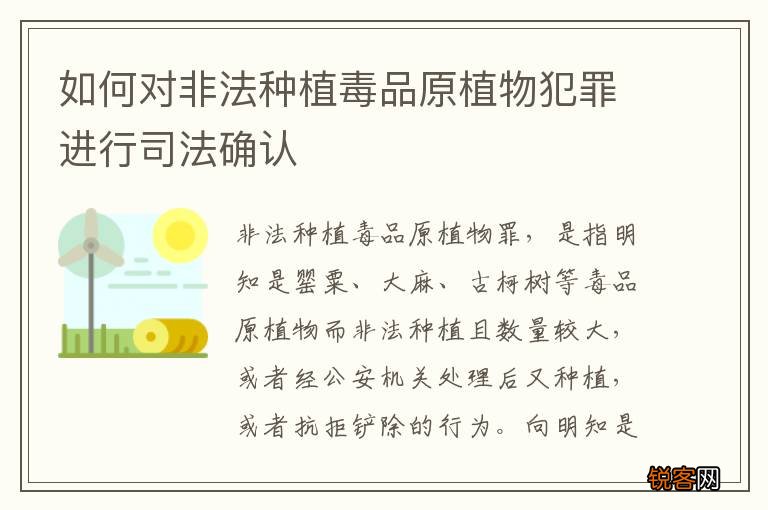 如何对非法种植毒品原植物犯罪进行司法确认