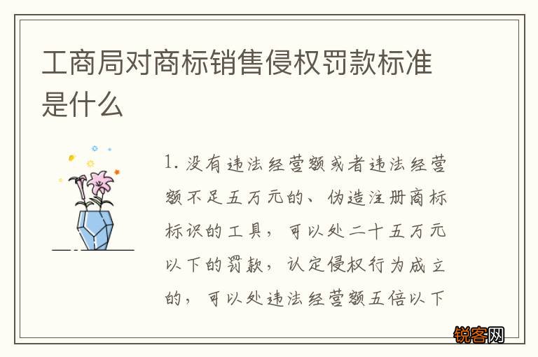 工商局对商标销售侵权罚款标准是什么