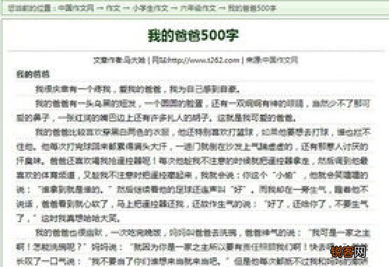 我的父亲500字作文