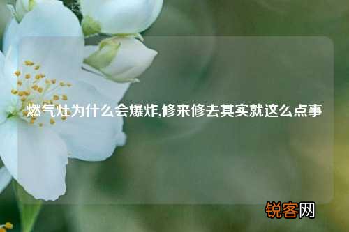 燃气灶为什么会爆炸,修来修去其实就这么点事