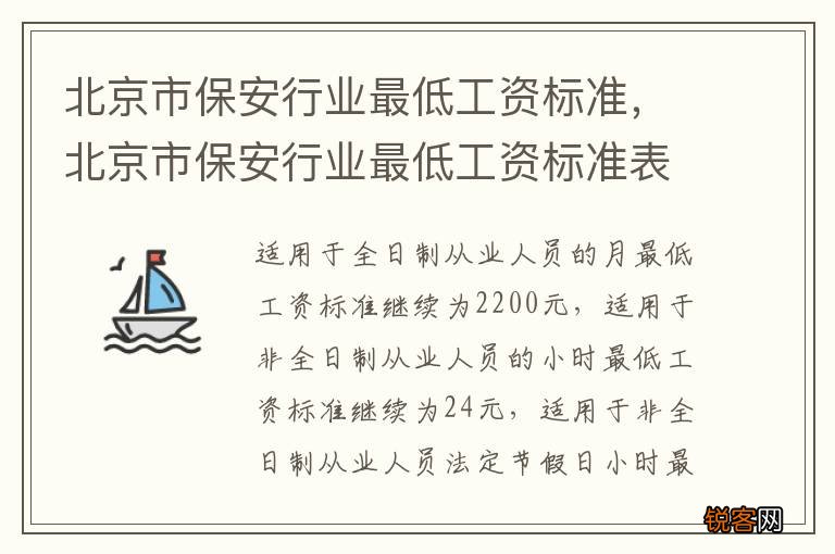 北京市保安行业最低工资标准,北京市保安行业最低工资标准表