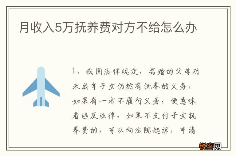 月收入5万抚养费对方不给怎么办