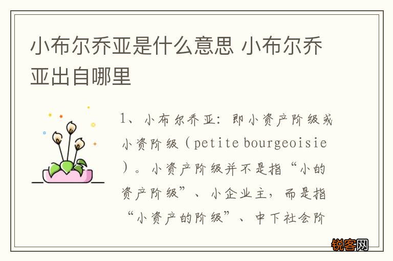 小布尔乔亚是什么意思 小布尔乔亚出自哪里
