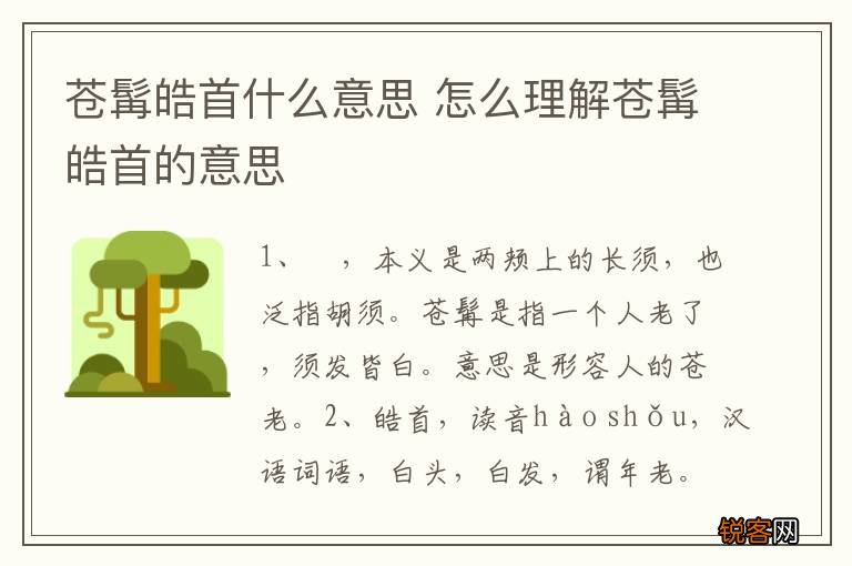 苍髯皓首什么意思 怎么理解苍髯皓首的意思
