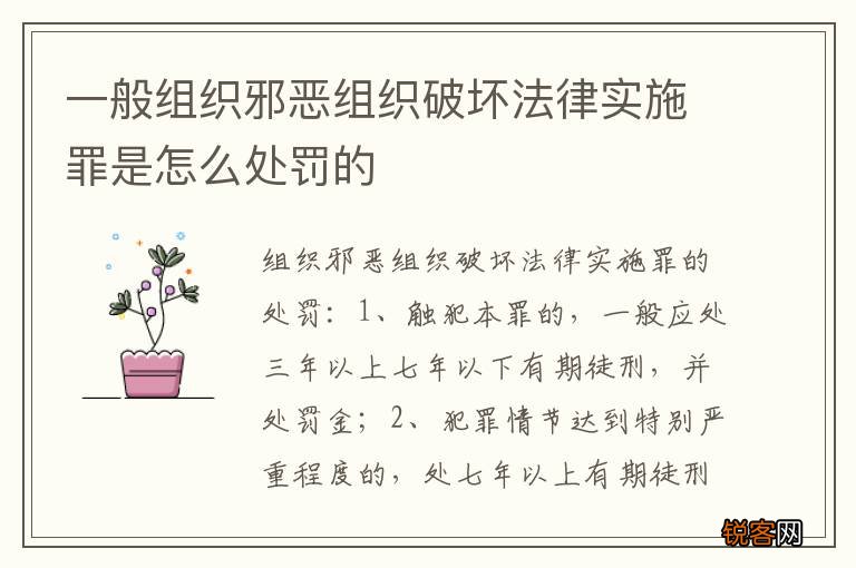一般组织邪恶组织破坏法律实施罪是怎么处罚的