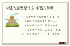牢骚的意思是什么 牢骚的解释