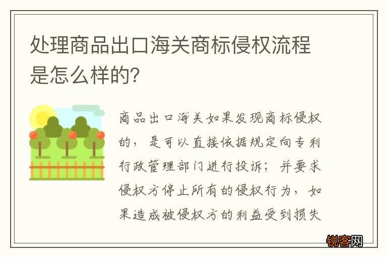 处理商品出口海关商标侵权流程是怎么样的？