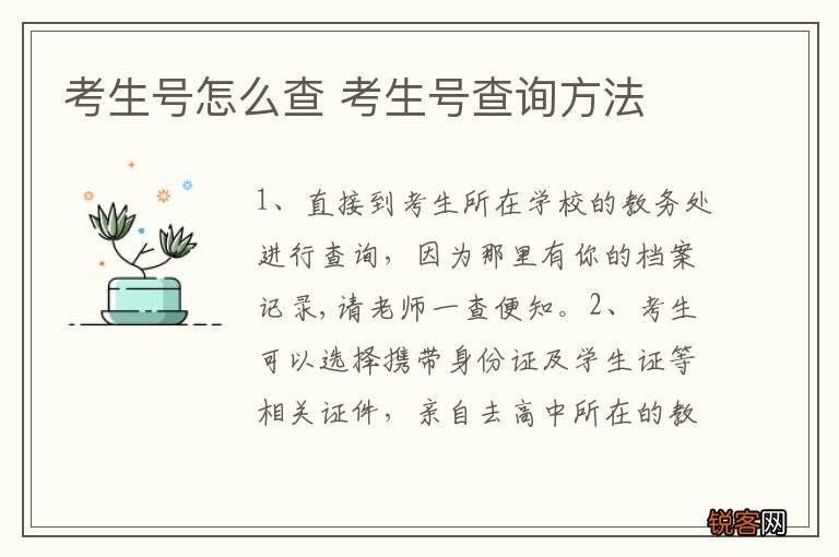 考生号怎么查 考生号查询方法