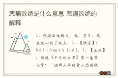 悲痛欲绝是什么意思 悲痛欲绝的解释