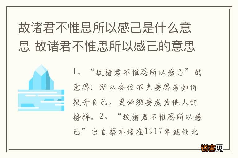 故诸君不惟思所以感己是什么意思 故诸君不惟思所以感己的意思