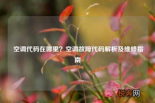 空调代码在哪里？空调故障代码解析及维修指南