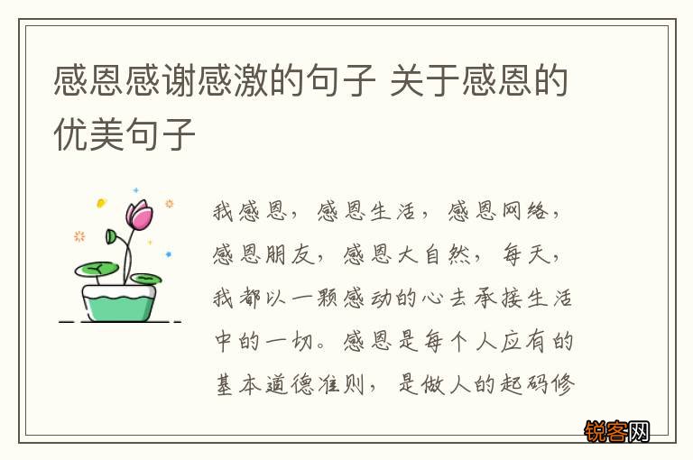 感恩感谢感激的句子 关于感恩的优美句子