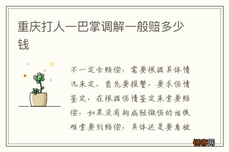 重庆打人一巴掌调解一般赔多少钱