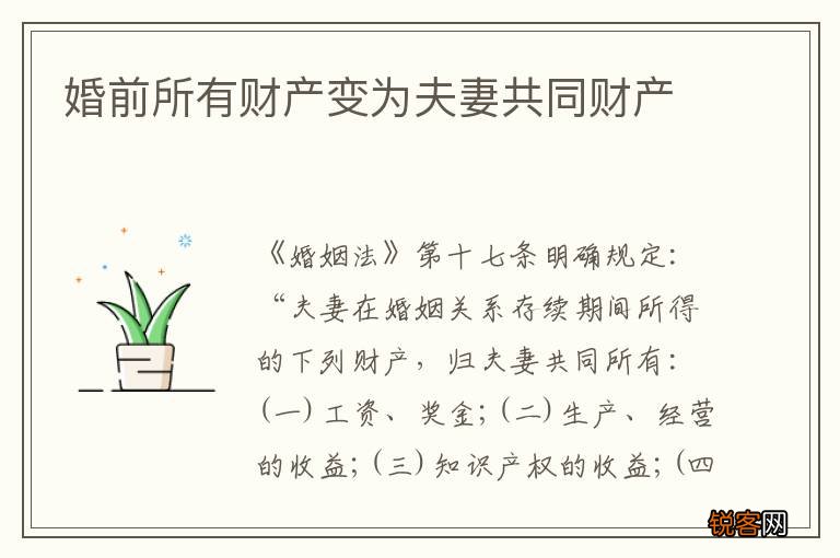 婚前所有财产变为夫妻共同财产