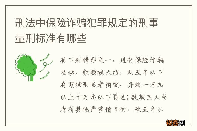 刑法中保险诈骗犯罪规定的刑事量刑标准有哪些