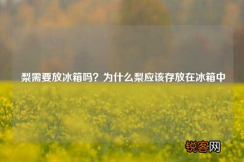 梨需要放冰箱吗？为什么梨应该存放在冰箱中