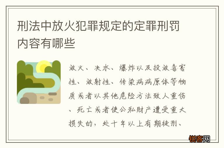 刑法中放火犯罪规定的定罪刑罚内容有哪些