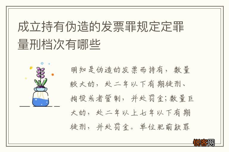 成立持有伪造的发票罪规定定罪量刑档次有哪些