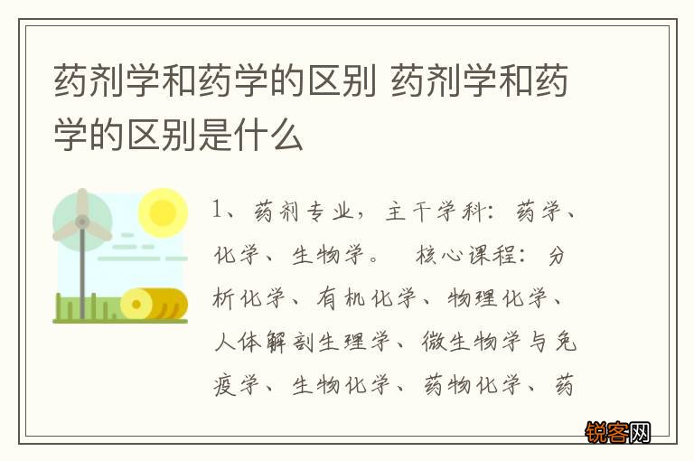 药剂学和药学的区别 药剂学和药学的区别是什么