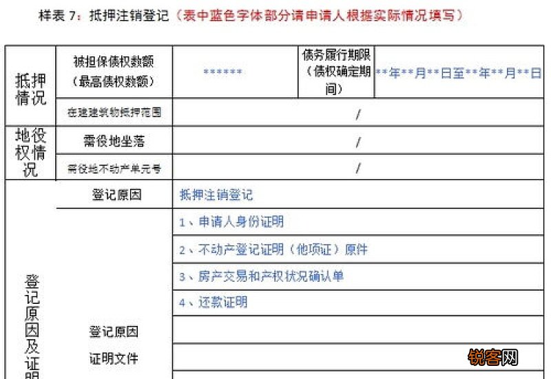 注销抵押登记申请书