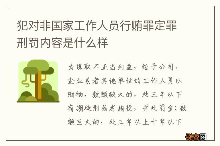 犯对非国家工作人员行贿罪定罪刑罚内容是什么样