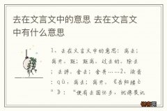 去在文言文中的意思 去在文言文中有什么意思