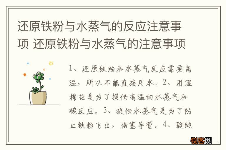 还原铁粉与水蒸气的反应注意事项 还原铁粉与水蒸气的注意事项